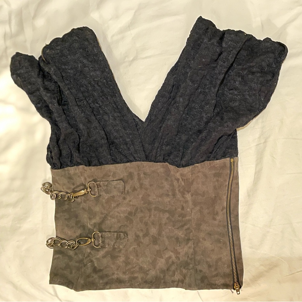 Steampunk style top with chains.